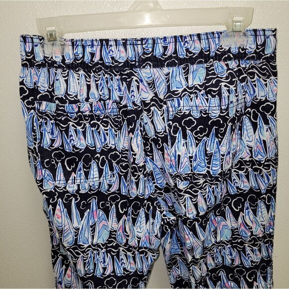 LILY PULITZER Taron Mid-rise Linen Pant XS- Low Tide Navy Sails and Stripes NWT - Picture 8 of 10